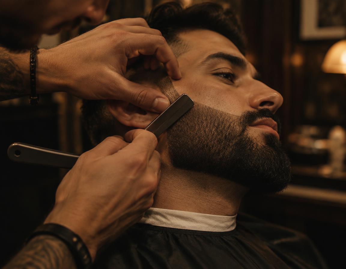 Straight razor beard line-up
