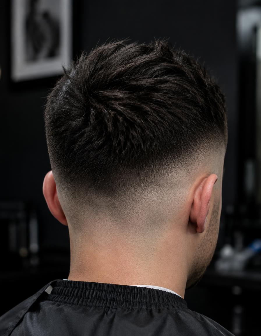 Clean skin fade from the back
